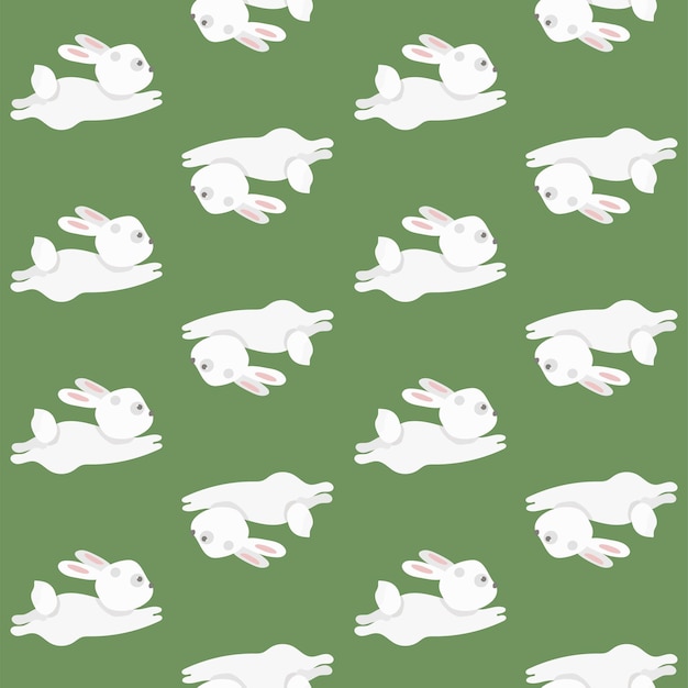 Children's pattern with white rabbits Pattern for children's textiles wallpaper background