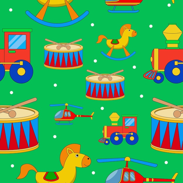 Children's toy seamless pattern vector illustration