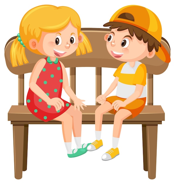 Children sitting on a bench