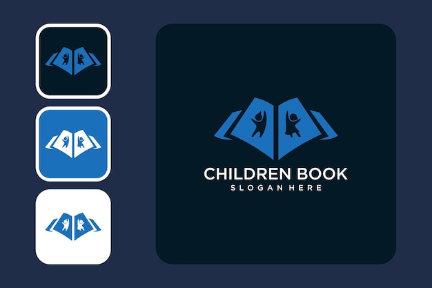 children with book logo design