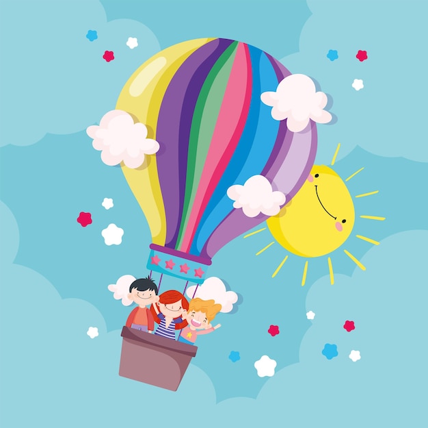 Childrens on air balloon