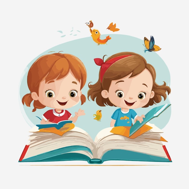 Childrens book vector on a white background