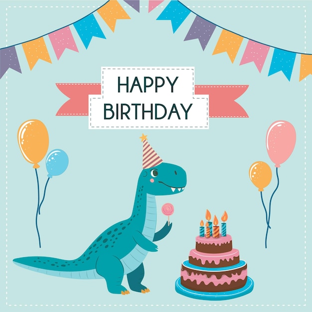 childrens cute dinosaur set card greeting card dinosaur happy birthday