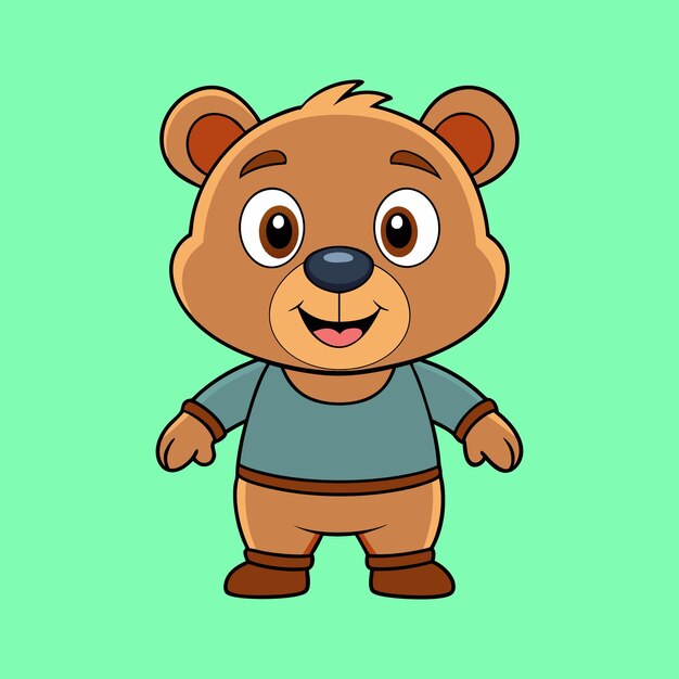 Vector childrens drawing of a bear cub