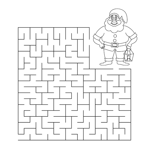 Childrens educational game labyrinth help the gnome find the right path