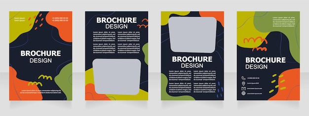 Childrens modern literature blank brochure design. Template set with copy space for text. Premade corporate reports collection. Editable 4 paper pages. Tahoma, Myriad Pro, Arial fonts used