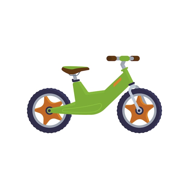 Childrens twowheeled kickbike cartoon flat vector illustration isolated