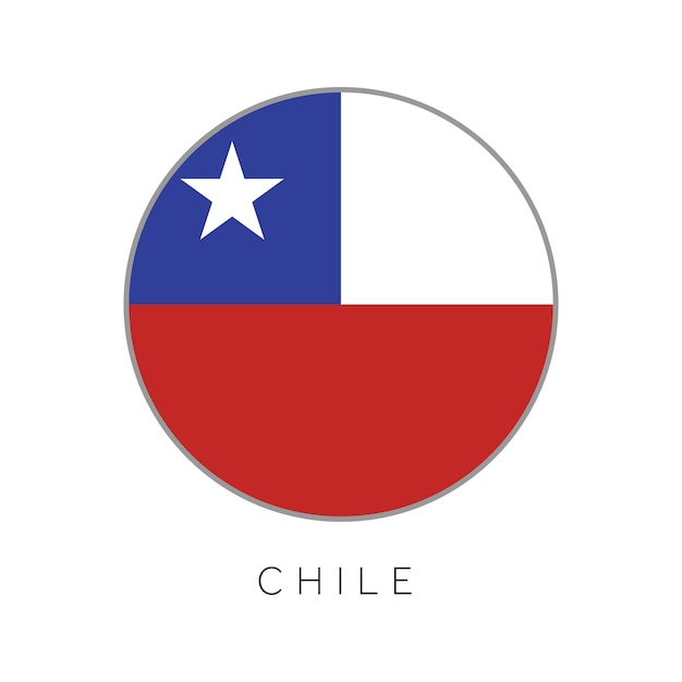 Chile flag round circle vector icon