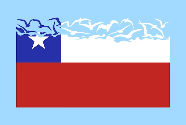 Chile flag with freedom concept Chile flag transforming into flying birds vector