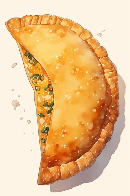 Vector chilean empanada and stuffed pastry