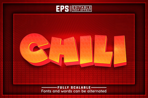 chili 3d Editable text effect