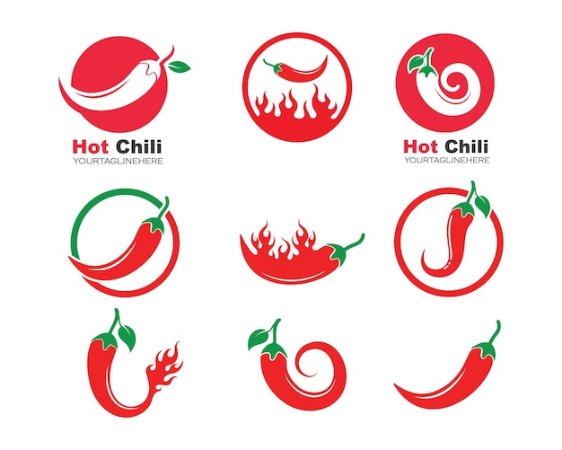 Chili logo icon vector illustration design