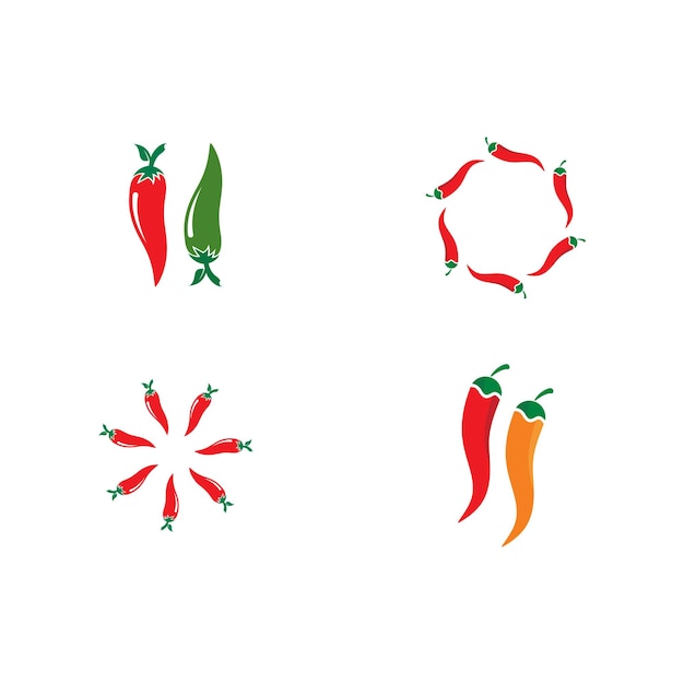 Chili logo template vector icon illustration