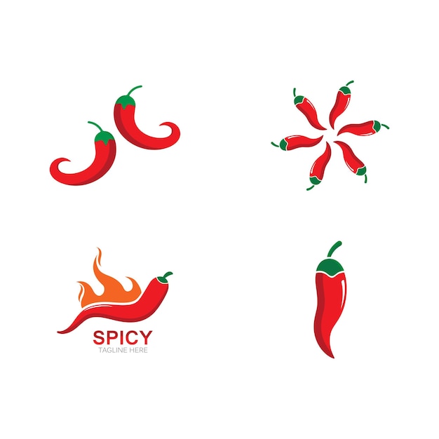 Chili logo template vector icon illustration