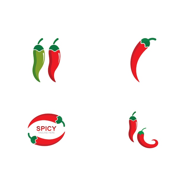 Chili logo template vector icon illustration