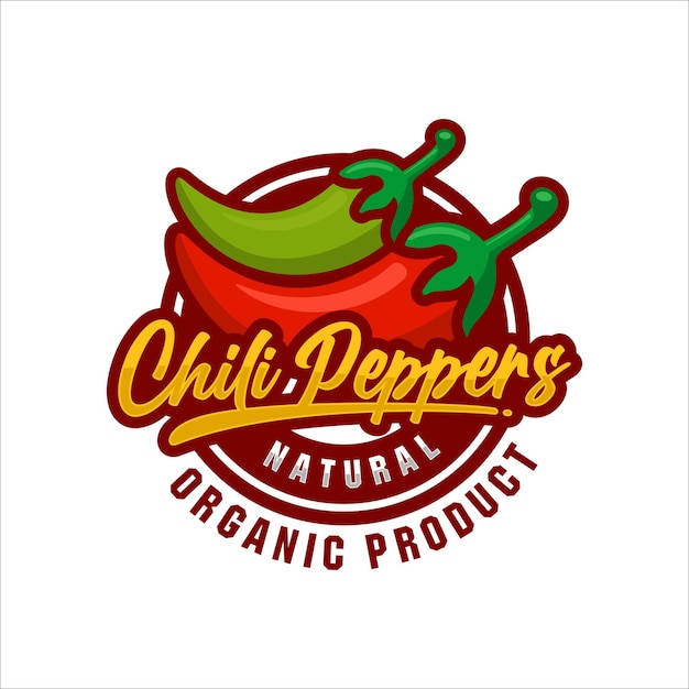 Chili pepper natural organic product premium logo