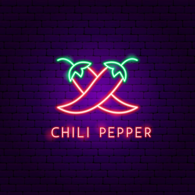 Chili Pepper Neon Label