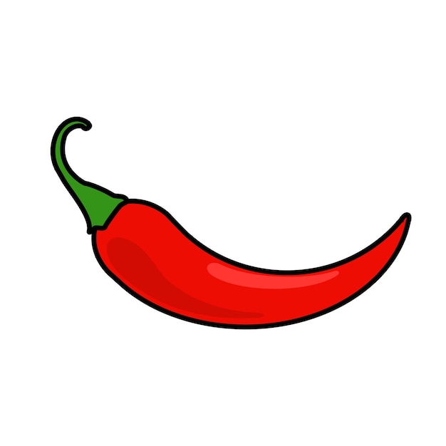 Chili pepper Red hot pepper icon isolated on white background