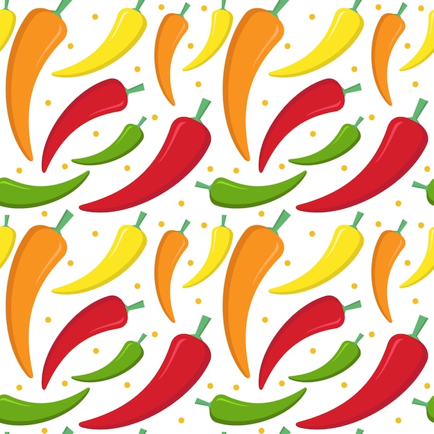 Chili pepper seamless abstract pattern vector