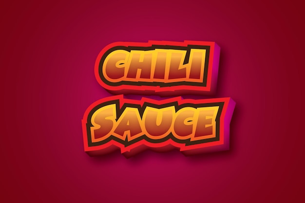 Chili sauce concept editable 3D text effect