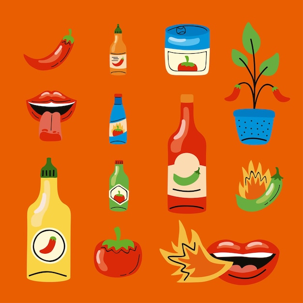 Chili sauce twelve icons