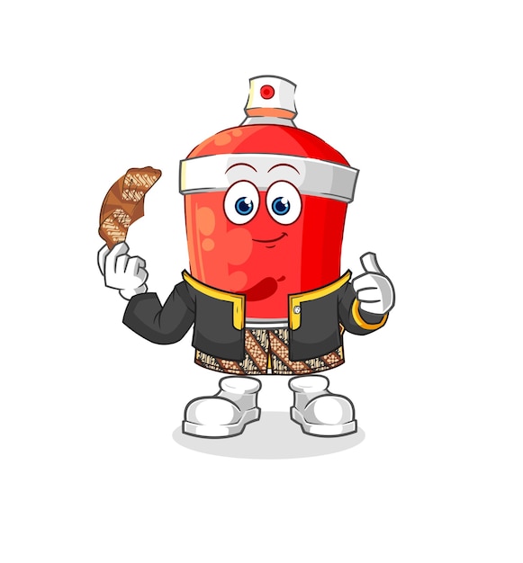 Chili spray Javanese character cartoon mascot vector