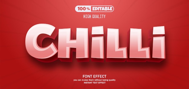 Vector chili text effect editable text effect