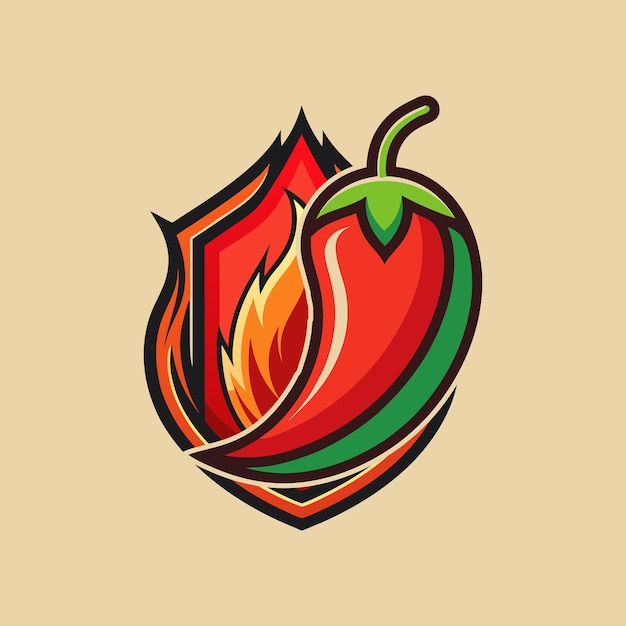 Vector chilies with fire vector silhouette concept design