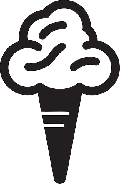 Chill Bliss Ice Cream Cone Vector Frozen Delight Black Emblem Icon