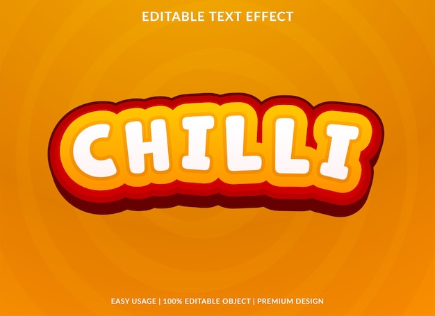 chilli editable text effect template use for business logo and brand