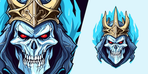 Chilling Zombie King Modern Sports Mascot Logo Freeze the Competition vector