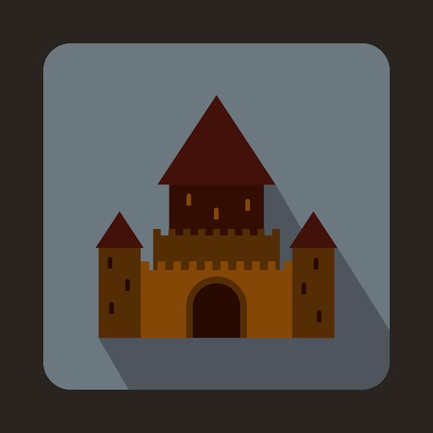 Chillon Castle Switzerland icon in flat style on a gray background