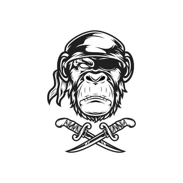 Chimp Head Mascot Logo Design