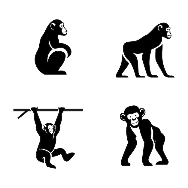 Vector chimpanzee logo icon design illustration