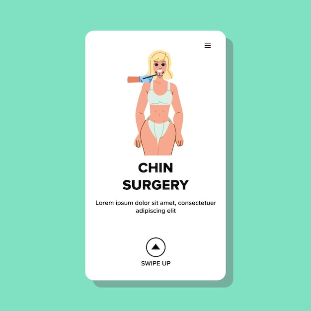 Chin surgery woman vector