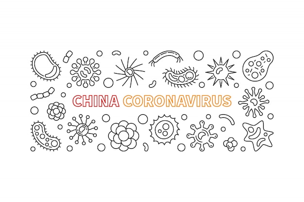 China Coronavirus outline icons