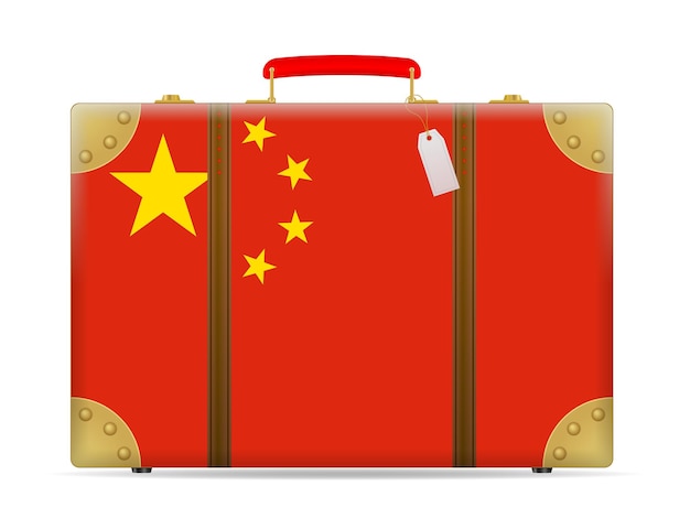 China flag travel suitcase