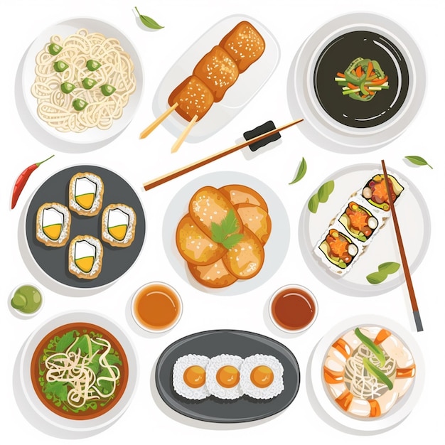 Vector china food asian vector chinese illustration asia culture meal traditional background ori