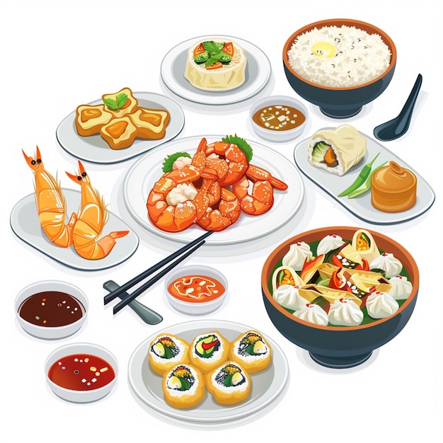 china food asian vector chinese illustration asia culture meal traditional background ori