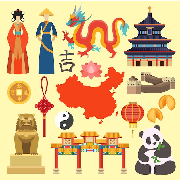 China icons vector.