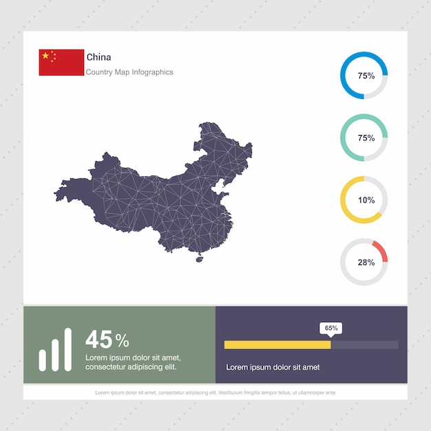 China Map & Flag Infographics template