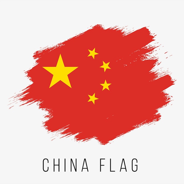 China Vector Flag. China Flag for Independence Day. Grunge China Flag. China Flag with Grunge