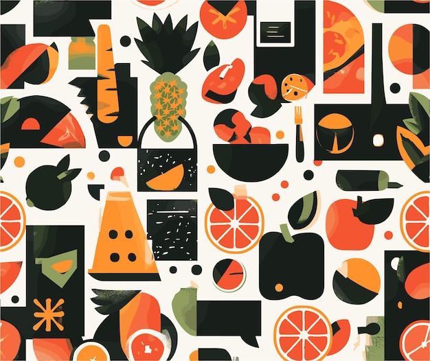 Vector chinapunk style patterns with bold graphic shapes