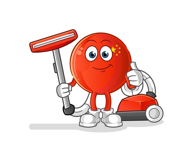 Chinese badge clean with a vacuum . character vector