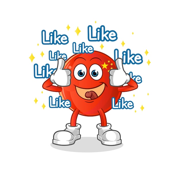 Chinese badge give lots of likes. cartoon vector