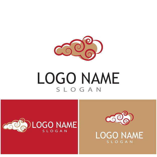 Chinese clouds Logo Template vector symbol design