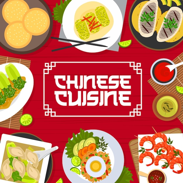 Chinese cuisine menu cover Asian restaurant food