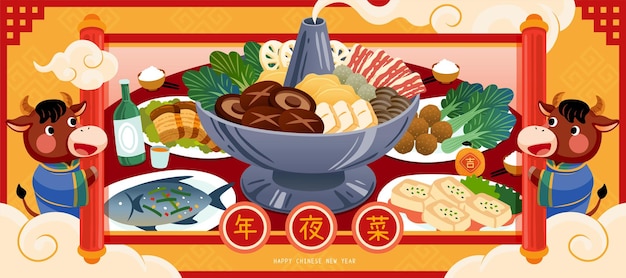 Chinese dishes for the year of cow