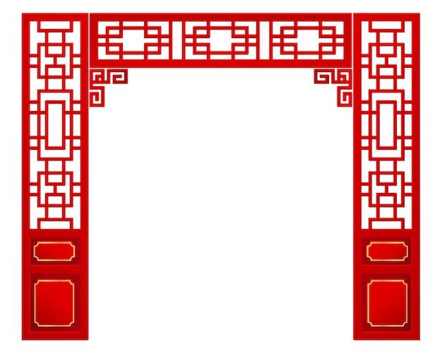 Vector chinese door for interiors design