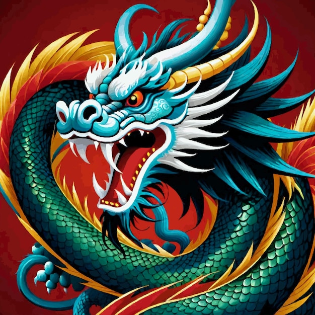 A chinese dragon cartoon drawing artwork vector